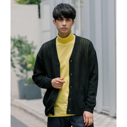 アーバンリサーチ URBAN RESEARCH メッシュVカーディガン （YELLOW）｜詳細画像