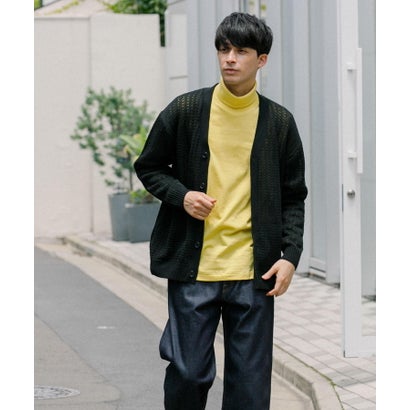 アーバンリサーチ URBAN RESEARCH メッシュVカーディガン （YELLOW）｜詳細画像