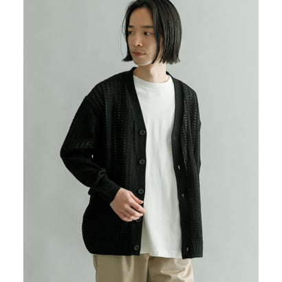 アーバンリサーチ URBAN RESEARCH メッシュVカーディガン （YELLOW）｜詳細画像