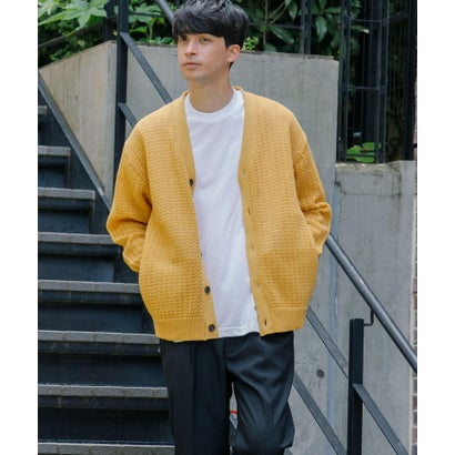 アーバンリサーチ URBAN RESEARCH メッシュVカーディガン （YELLOW）｜詳細画像