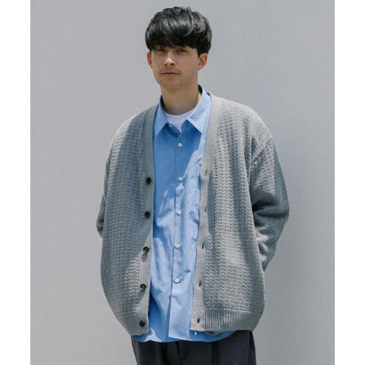 アーバンリサーチ URBAN RESEARCH メッシュVカーディガン （YELLOW）｜詳細画像