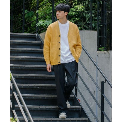 アーバンリサーチ URBAN RESEARCH メッシュVカーディガン （YELLOW）｜詳細画像
