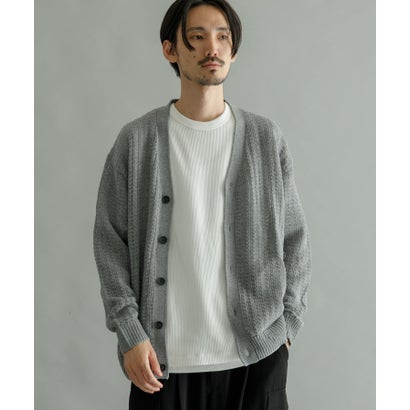 アーバンリサーチ URBAN RESEARCH メッシュVカーディガン （YELLOW）｜詳細画像