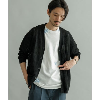 アーバンリサーチ URBAN RESEARCH メッシュVカーディガン （YELLOW）｜詳細画像