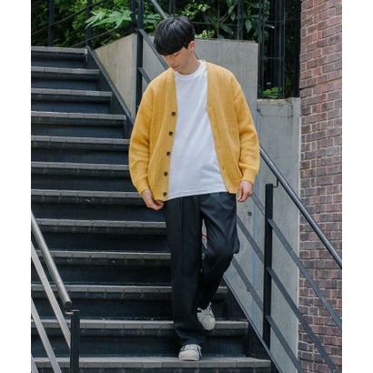 アーバンリサーチ URBAN RESEARCH メッシュVカーディガン （YELLOW）｜詳細画像