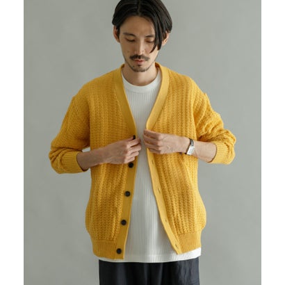 アーバンリサーチ URBAN RESEARCH メッシュVカーディガン （YELLOW）｜詳細画像