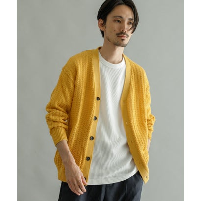 アーバンリサーチ URBAN RESEARCH メッシュVカーディガン （YELLOW）｜詳細画像