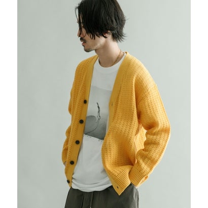 アーバンリサーチ URBAN RESEARCH メッシュVカーディガン （YELLOW）｜詳細画像