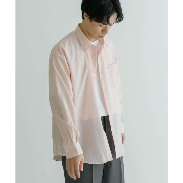 ALBINI LINEN OVER SHIRTS （PINK）