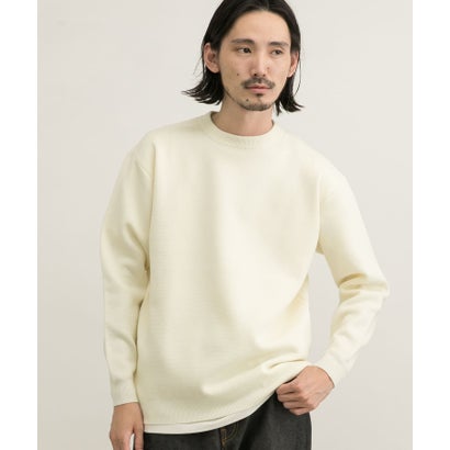 アーバンリサーチ URBAN RESEARCH ウール混ミラノリブクルーネックニット （GREEN）｜詳細画像