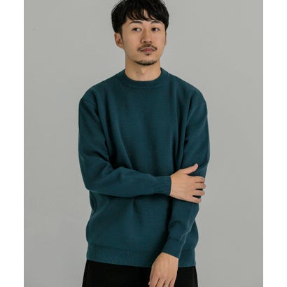 アーバンリサーチ URBAN RESEARCH ウール混ミラノリブクルーネックニット （GREEN）｜詳細画像