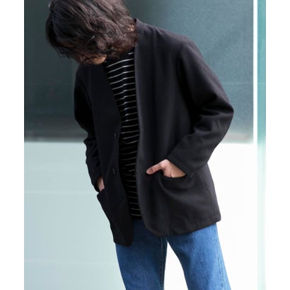 『UR TECH』起毛ノーカラー2Bジャケット （BLUE/GRAY）｜詳細画像