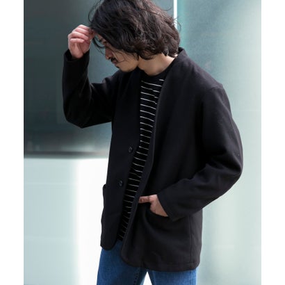 『UR TECH』起毛ノーカラー2Bジャケット （BLUE/GRAY）｜詳細画像