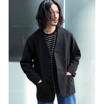 『UR TECH』起毛ノーカラー2Bジャケット （BLACK）｜詳細画像
