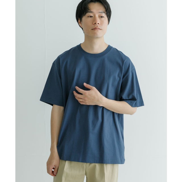 汗染み防止加工クルーネックTシャツ （BLUE GRAY）
