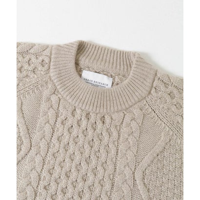 アーバンリサーチ URBAN RESEARCH WASHABLEウールケーブルクルーニット （IVORY）｜詳細画像