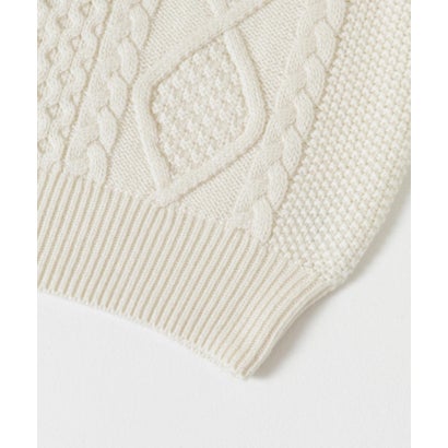 アーバンリサーチ URBAN RESEARCH WASHABLEウールケーブルクルーニット （IVORY）｜詳細画像