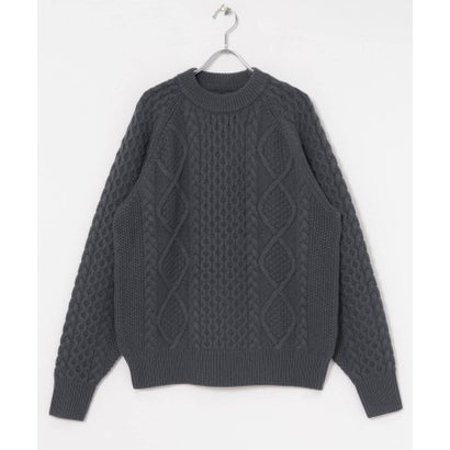 アーバンリサーチ URBAN RESEARCH WASHABLEウールケーブルクルーニット （IVORY）｜詳細画像