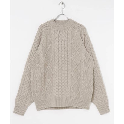 アーバンリサーチ URBAN RESEARCH WASHABLEウールケーブルクルーニット （IVORY）｜詳細画像