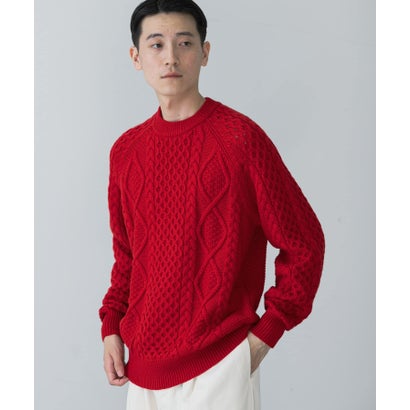 アーバンリサーチ URBAN RESEARCH WASHABLEウールケーブルクルーニット （IVORY）｜詳細画像