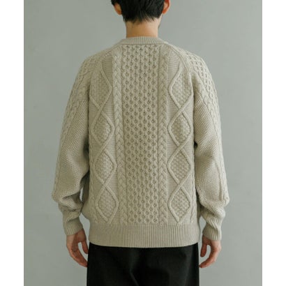 アーバンリサーチ URBAN RESEARCH WASHABLEウールケーブルクルーニット （IVORY）｜詳細画像