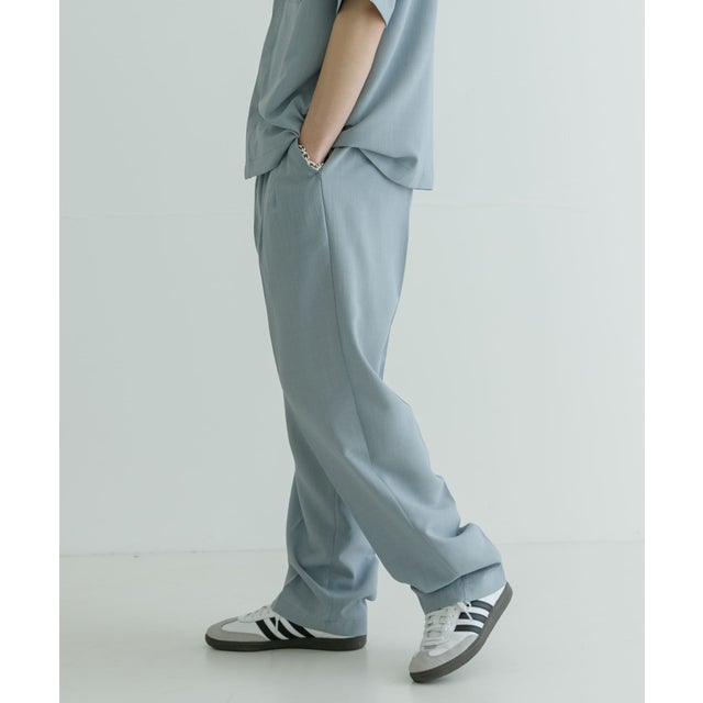 iD ドライタッチLINEN LIKE EASY PANTS （ブルーグレー）