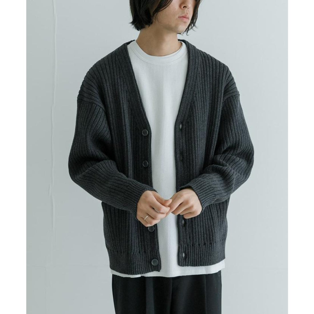 アーバンリサーチ URBAN RESEARCH new basic COTTON CASHMERE WIDE RIB