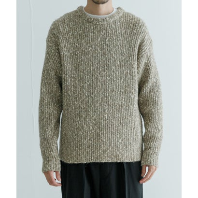 アーバンリサーチ URBAN RESEARCH MIX SLUB PLAIN STITCH CREW-NECK （ベージュ系その他）｜詳細画像