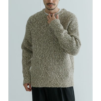 アーバンリサーチ URBAN RESEARCH MIX SLUB PLAIN STITCH CREW-NECK （ベージュ系その他）｜詳細画像