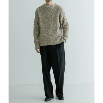 アーバンリサーチ URBAN RESEARCH MIX SLUB PLAIN STITCH CREW-NECK （ベージュ系その他）｜詳細画像