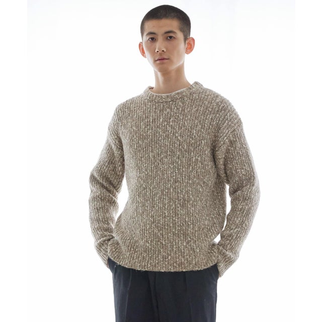 MIX SLUB PLAIN STITCH CREW-NECK （ベージュ系その他）