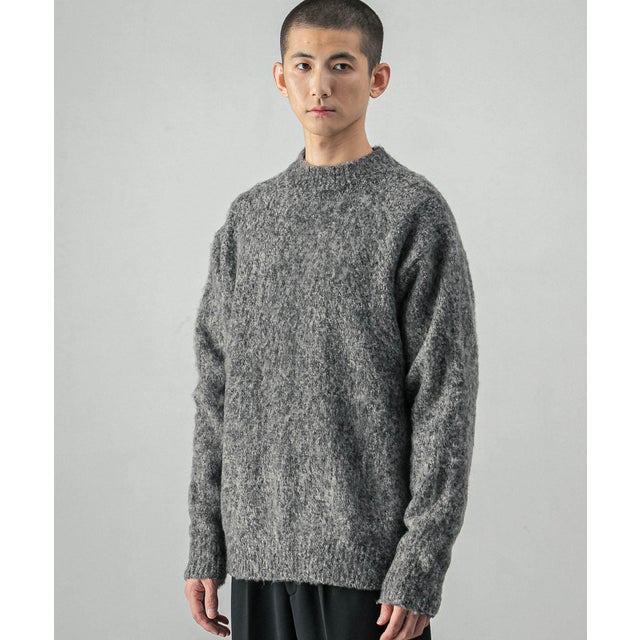 new basic MOULINE SHAGGY KNIT （チャコールグレー）