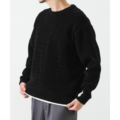 アーバンリサーチ URBAN RESEARCH SOFT TOUCH MOLE KNIT （ブラック）｜詳細画像