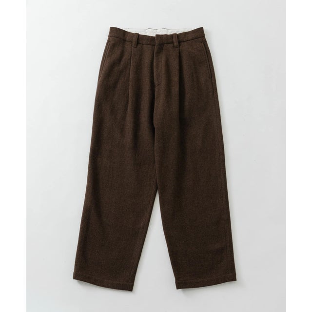 new basic BOILED WOOL TROUSER （ブラウン）