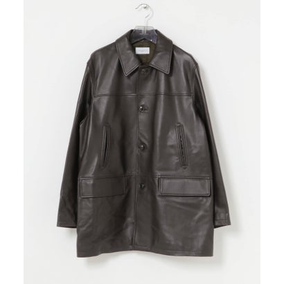 new basic LAMB LEATHER CAR COAT （ブラック）｜詳細画像