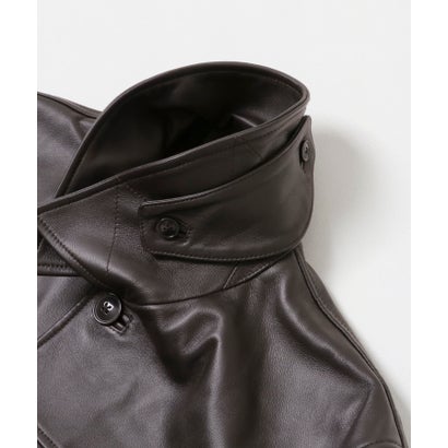 new basic LAMB LEATHER CAR COAT （ブラック）｜詳細画像