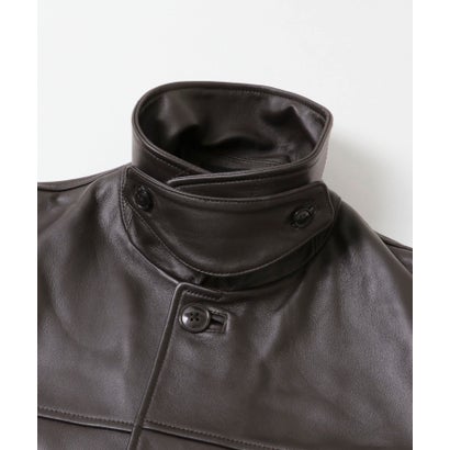 new basic LAMB LEATHER CAR COAT （ブラック）｜詳細画像