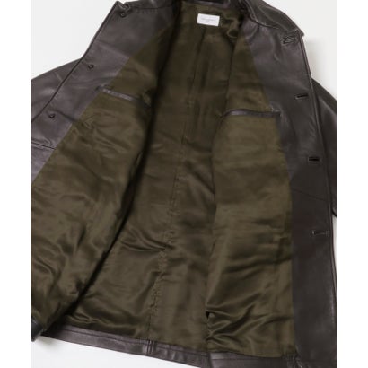new basic LAMB LEATHER CAR COAT （ブラック）｜詳細画像