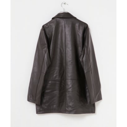 new basic LAMB LEATHER CAR COAT （ブラック）｜詳細画像