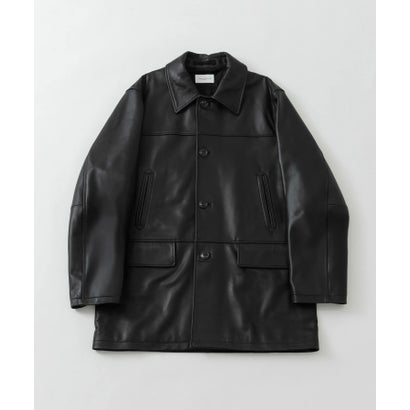 new basic LAMB LEATHER CAR COAT （ブラック）｜詳細画像