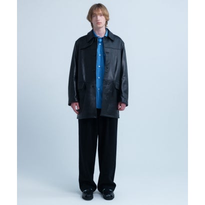 new basic LAMB LEATHER CAR COAT （ブラック）｜詳細画像