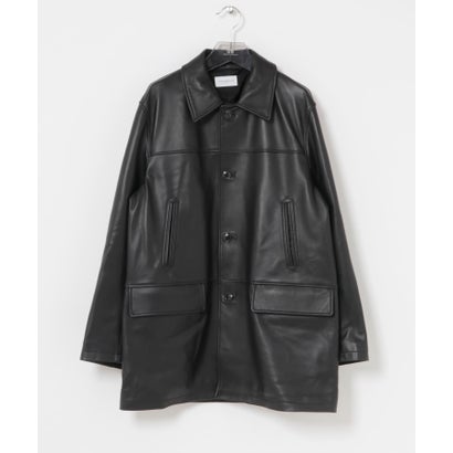 new basic LAMB LEATHER CAR COAT （ブラック）｜詳細画像