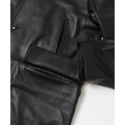 new basic LAMB LEATHER CAR COAT （ブラック）｜詳細画像