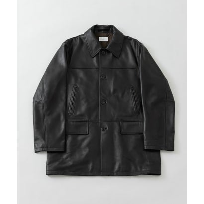 new basic LAMB LEATHER CAR COAT （ブラック）｜詳細画像