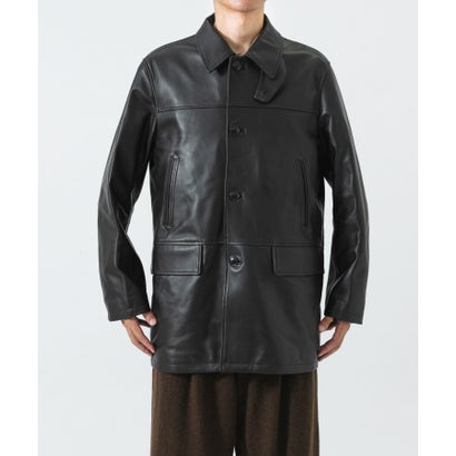 new basic LAMB LEATHER CAR COAT （ブラック）｜詳細画像