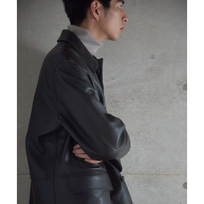 new basic LAMB LEATHER CAR COAT （ブラウン）｜詳細画像