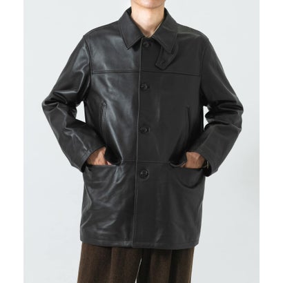 new basic LAMB LEATHER CAR COAT （ブラウン）｜詳細画像