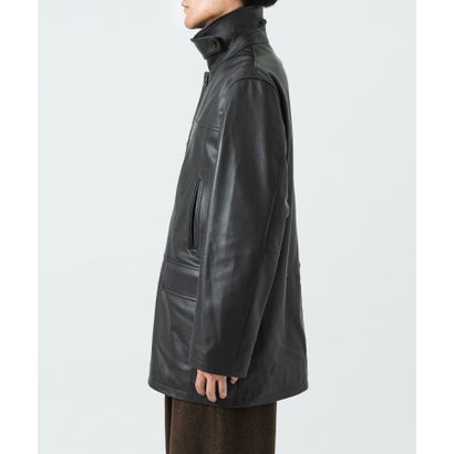 new basic LAMB LEATHER CAR COAT （ブラウン）｜詳細画像