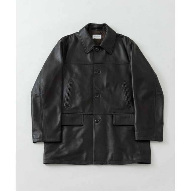 new basic LAMB LEATHER CAR COAT （ブラウン）