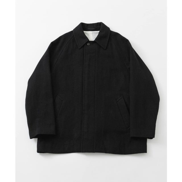 new basic BOILED WOOL COAT （ブラック）